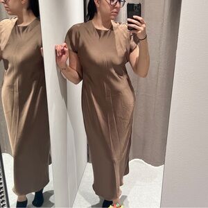 Beautiful bronze Zara satin maxi dress